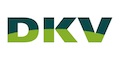 Logo de DKV, représentant une marque d'assurance, avec des couleurs vertes et bleues.