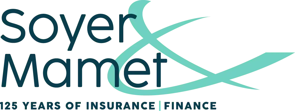 Logo de Soyer & Mamet mettant en avant 126 ans d'expérience dans le domaine de l'assurance et de la finance.