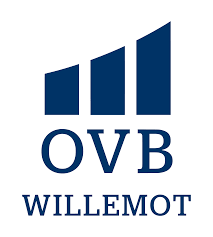 Logo de l'entreprise OVB Willemot avec des barres verticales stylisées en arrière-plan.